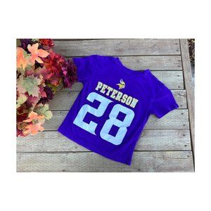 Vikings Peterson Purple Tee Shirt T-Shirt Crew Neck 100% Cotton Sz 4 Toddler